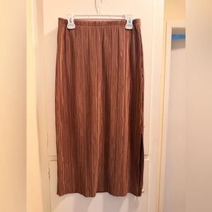 Adrianna Papell Pleated Midi Skirt | Pinecone | Size S